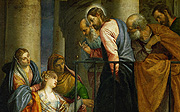 Jesus raises a widow's son in Nain